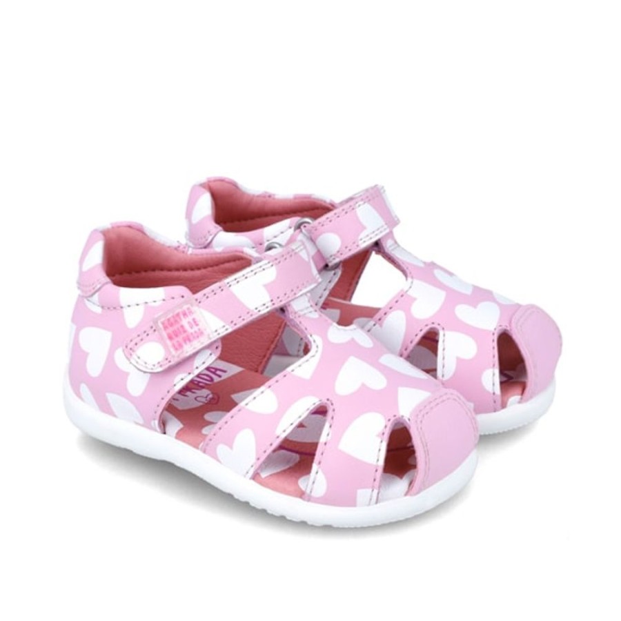 Girl Agatha | Closed Toe Pink Hearts Agatha