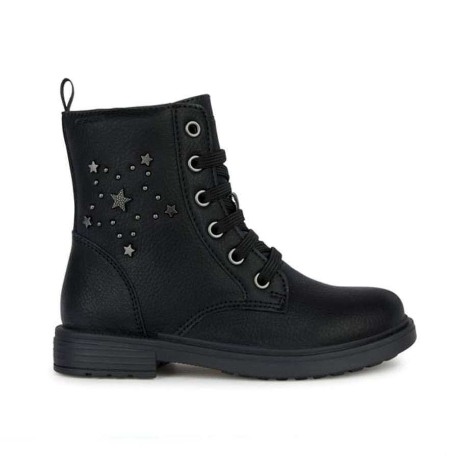 Girl Geox | J Eclair Black Star Boot Geox