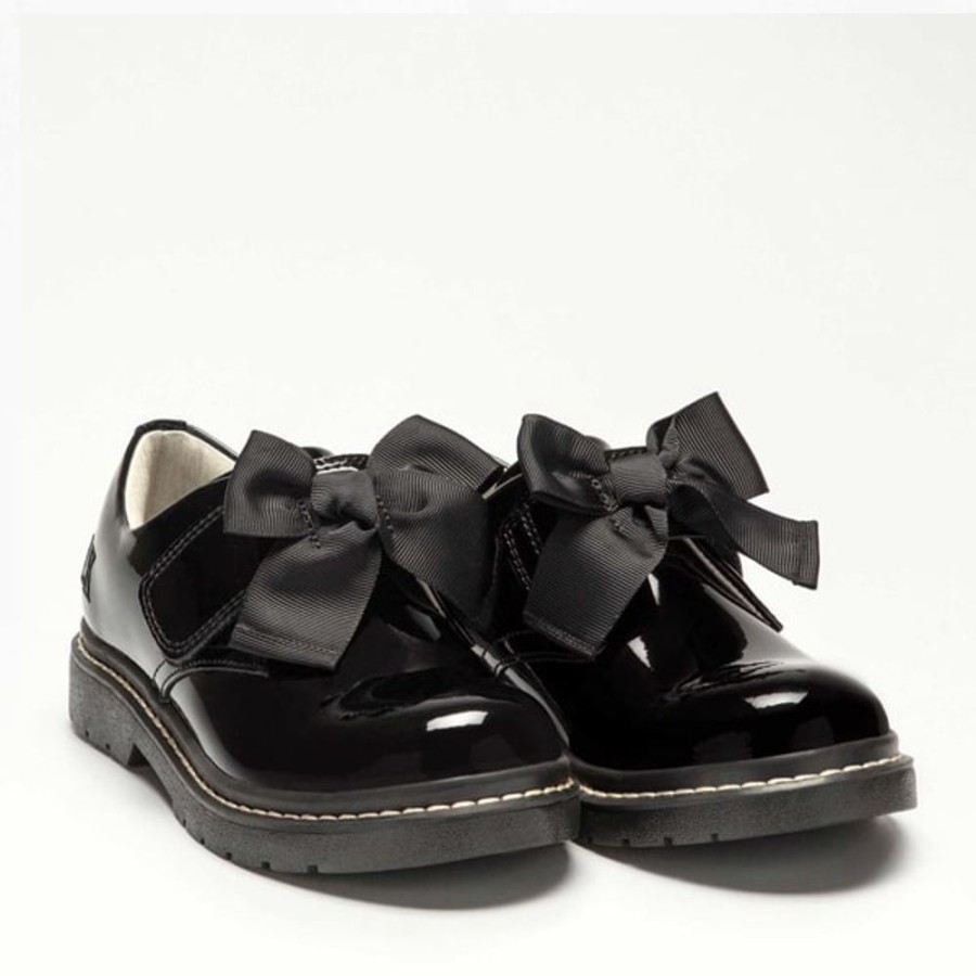 School Lelli Kelly | Irene Black Patent Bow Lelli Kelly